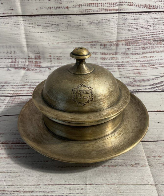 Vintage Silverplated Metal Butter Dish? With Engraving 6"x 3.5"