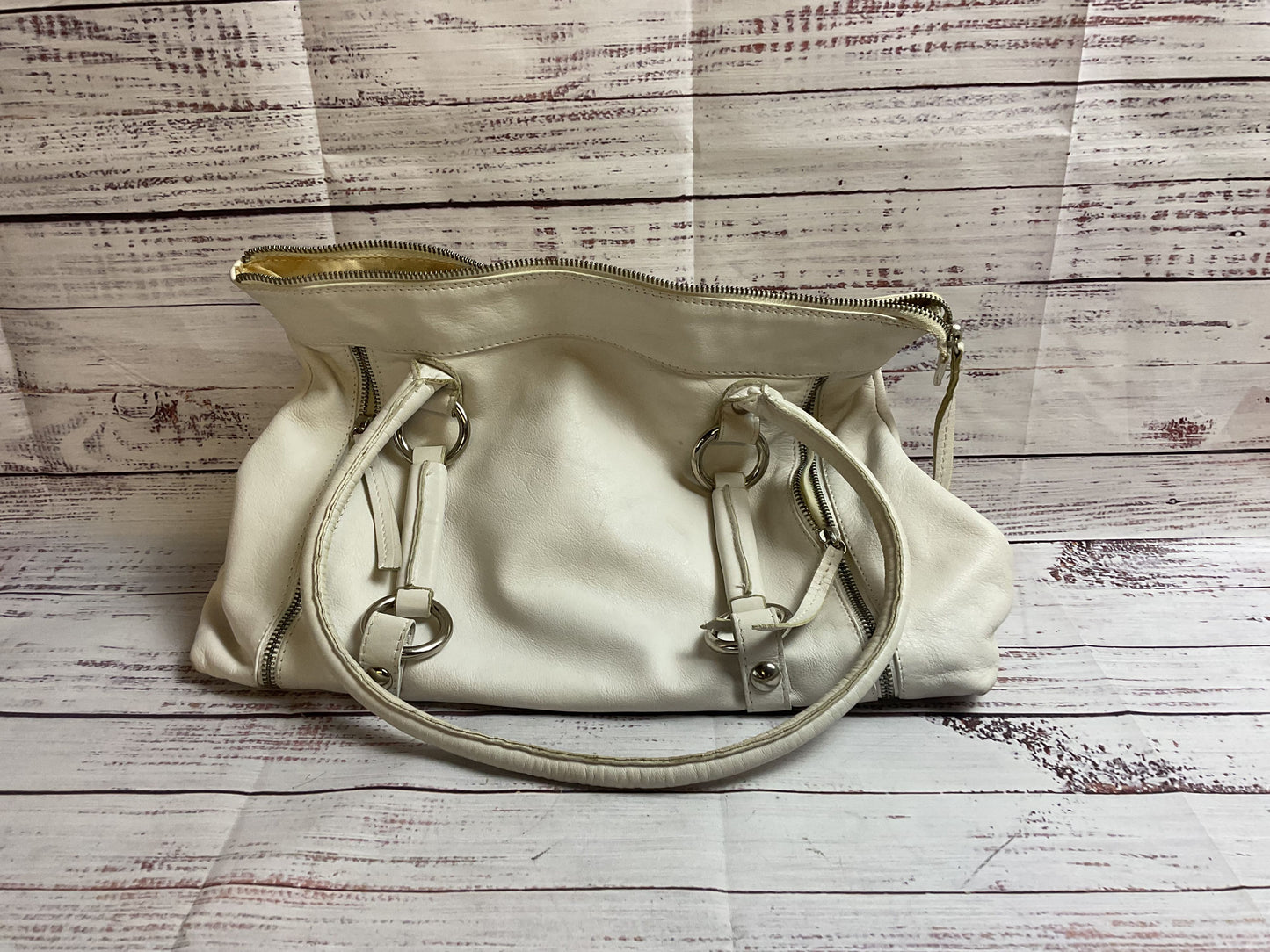 Marco Buggiani White Leather Purse Handbag