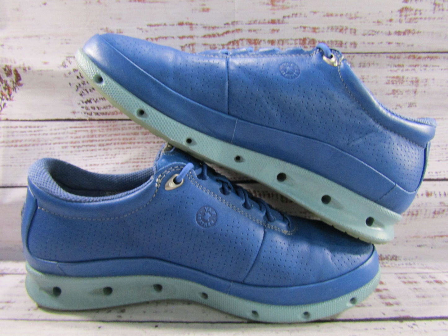Ecco Cool Pro Women's Blue Leather Gore-Tex Waterproof Golf Shoes Size 6
