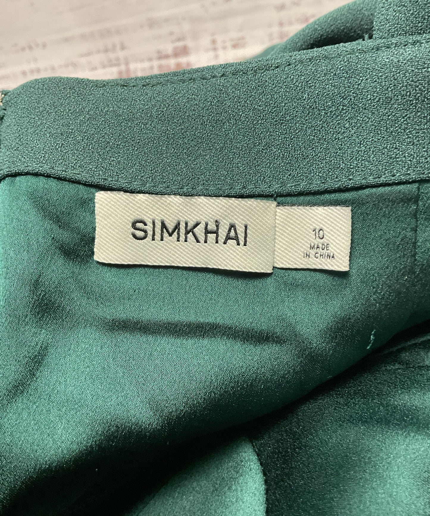 Simkhai Lenny Emerald Green Rhinestone Mini Dress - Size 10