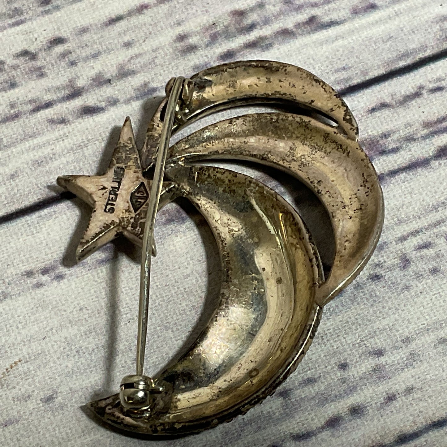 VTG. JUDITH JACK JJ Sterling Silver & Marcasite Starburst 1.75" Brooch- 11.95g