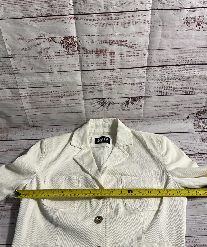Dolce & Gabbana Women's White 3 Button Blazer Jacket Size 44