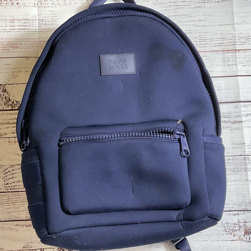 DAGNE DOVER Navy Blue Neoprene Backpack (Defects)