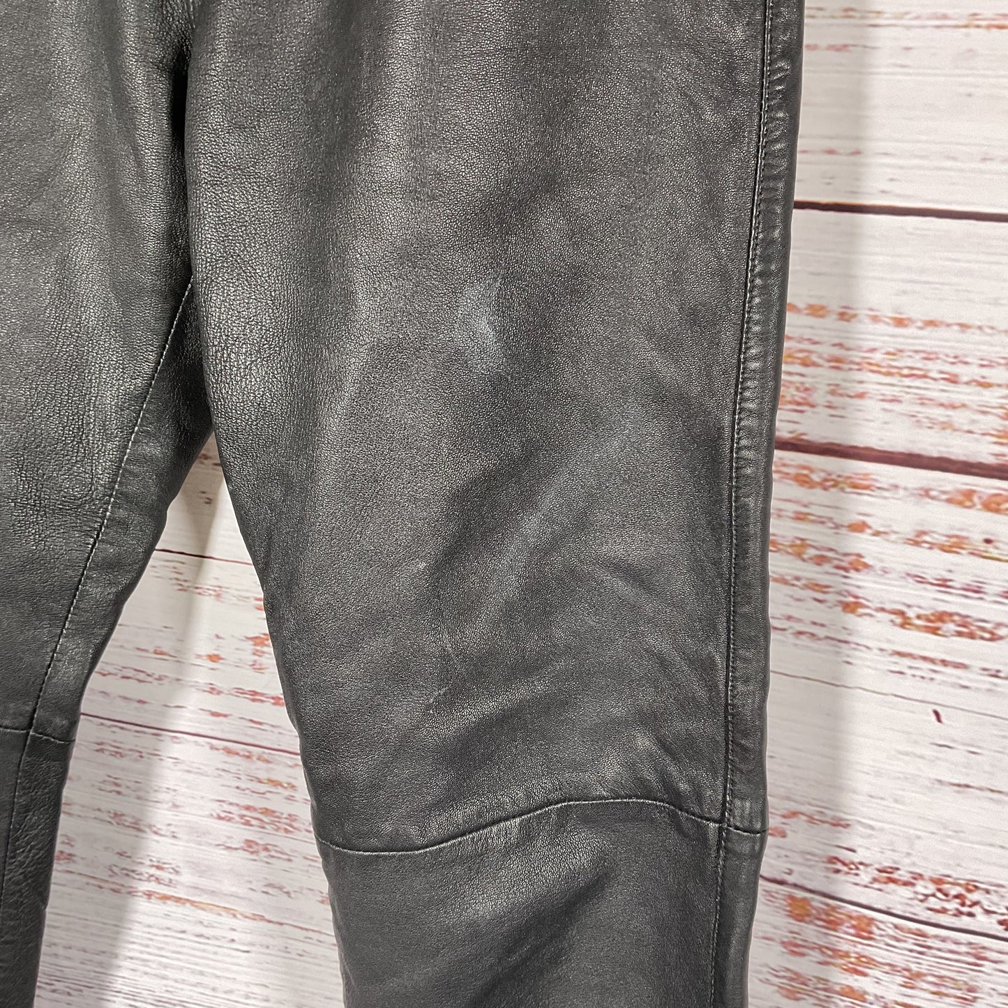 GAP Black Leather Jeans Style Straight Leg Pants - Size 6