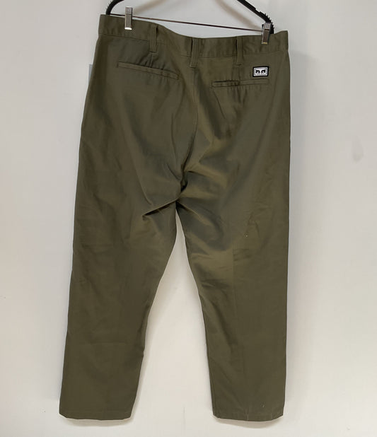 NWT Men's Obey Hardwork Chino Olive Pants Size 38