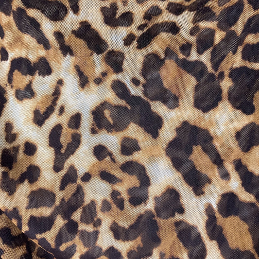 Baacal Leopard Print Mesh Ruched Skirt - Size 2