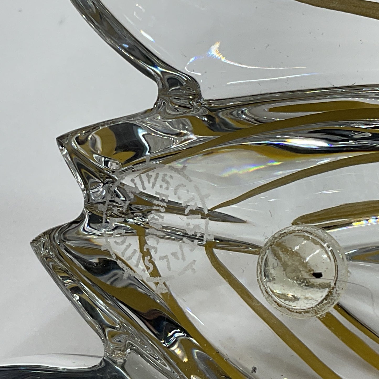 SAINT LOUIS Crystal Animalin Collection Turtle Cognac Removable Shell Figurine