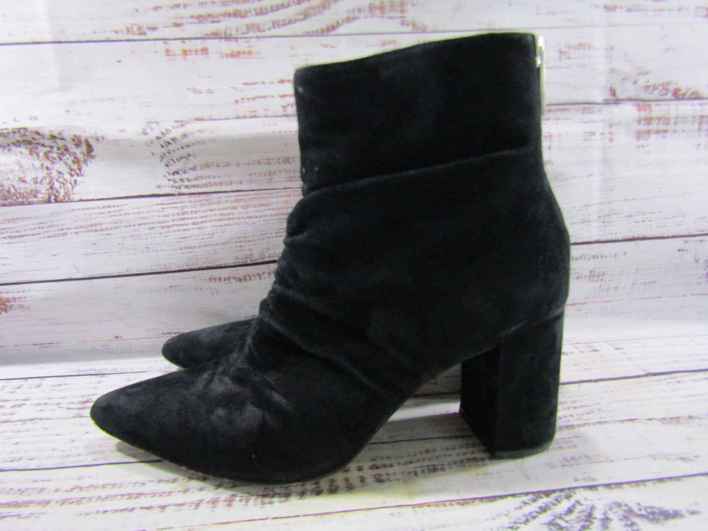 1.State Saydie Women's Black Suede Zip Ankle Boots Size 8