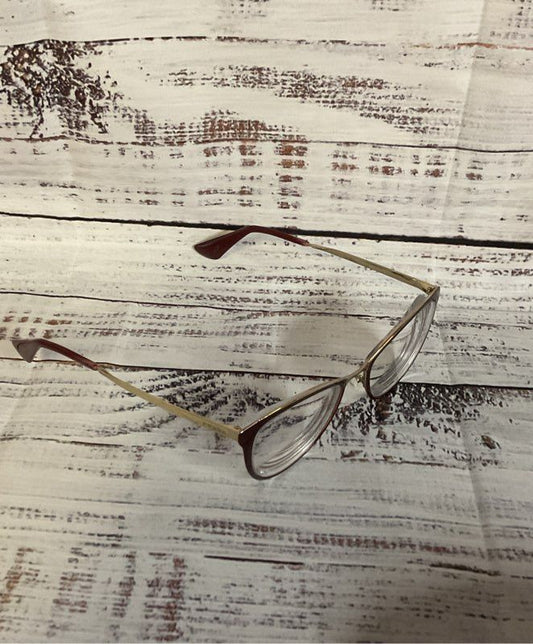 PRADA Burgundy /Gold Eyeglasses Frame ONLY - Size 140 Italy