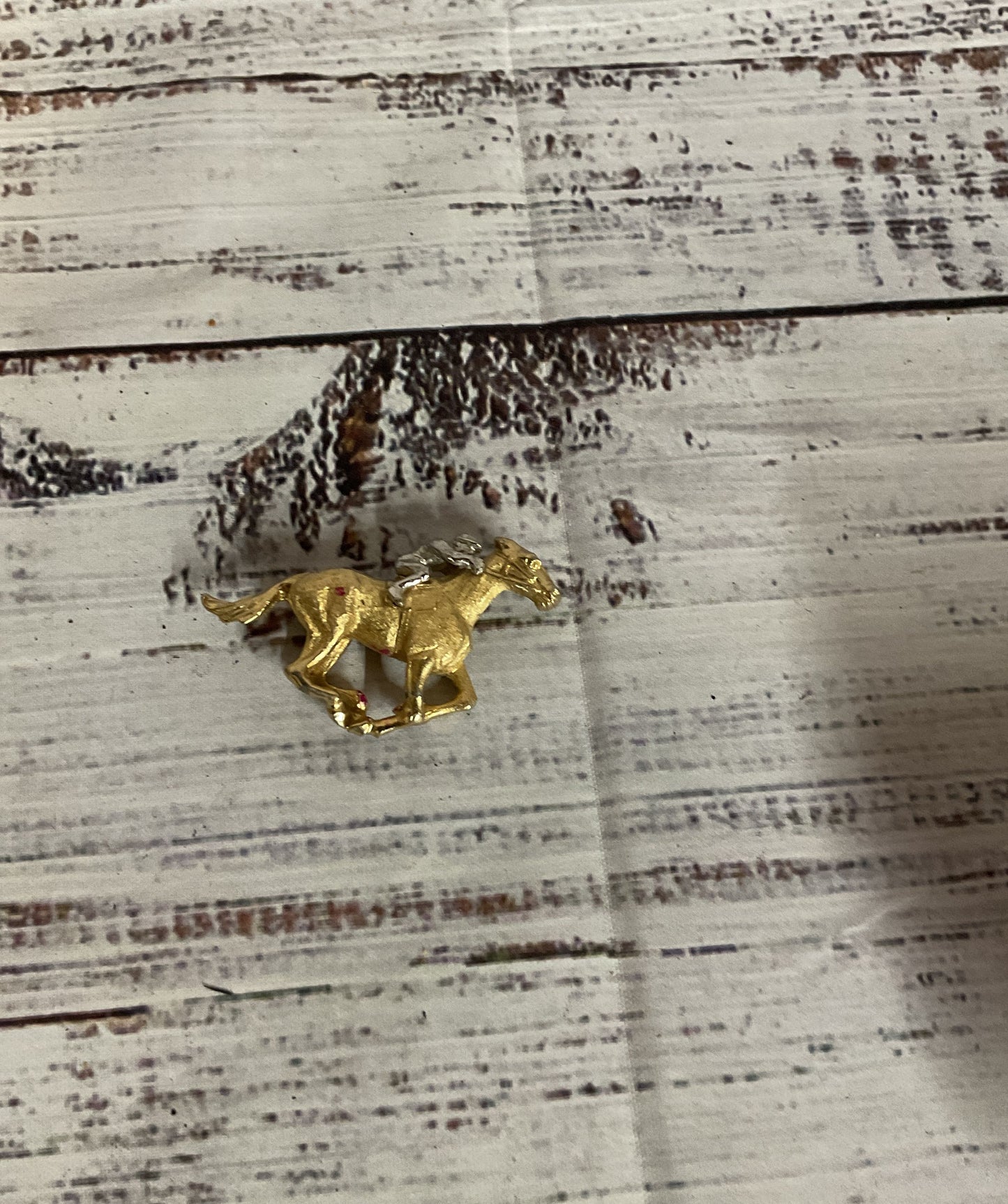 NAPIER Gold Tone Vintage Horse Jockey Brooch