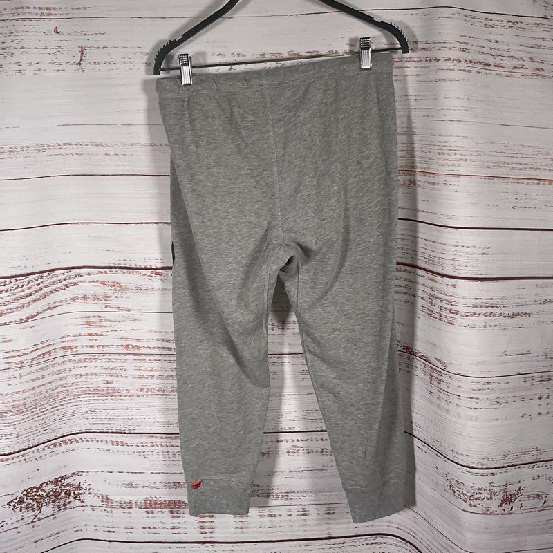 NWT Free City Heather Gray Multi Stripe Cropped Jogger Sweat Pants - Size 3/L