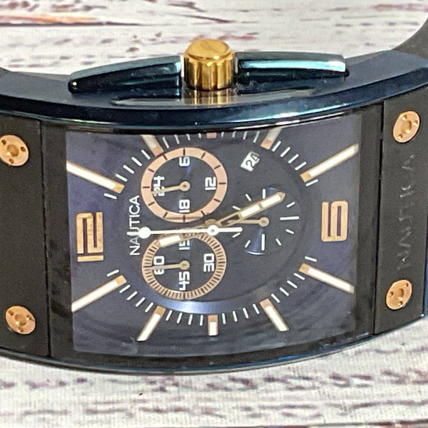 NAUTICA Blue Men's Chrono Watch- NEEDS BATTERY AND BAND