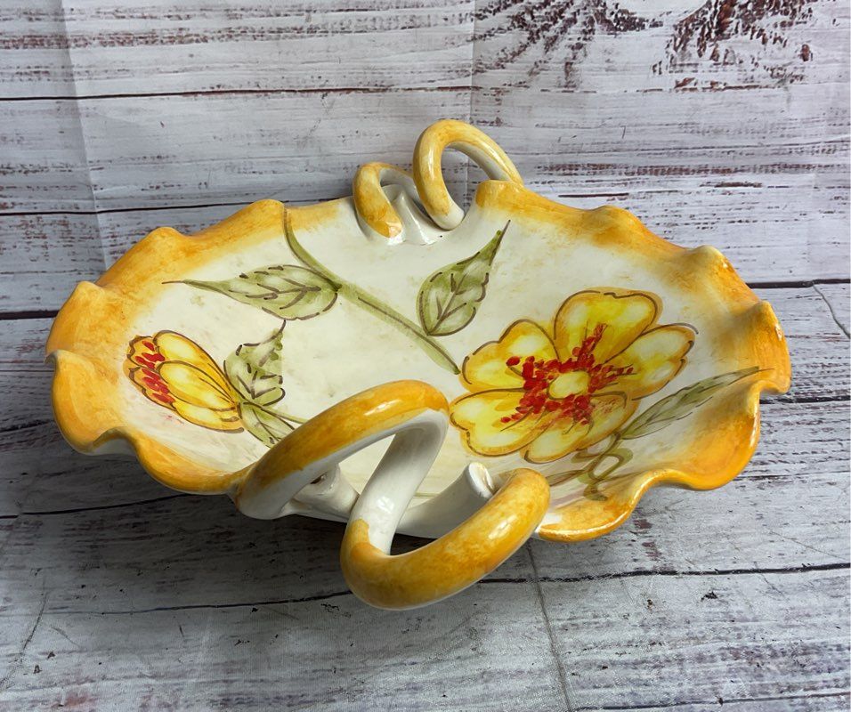 Made in Italy Majolica-Style Decorative 10" Serving Bowl Multicolor