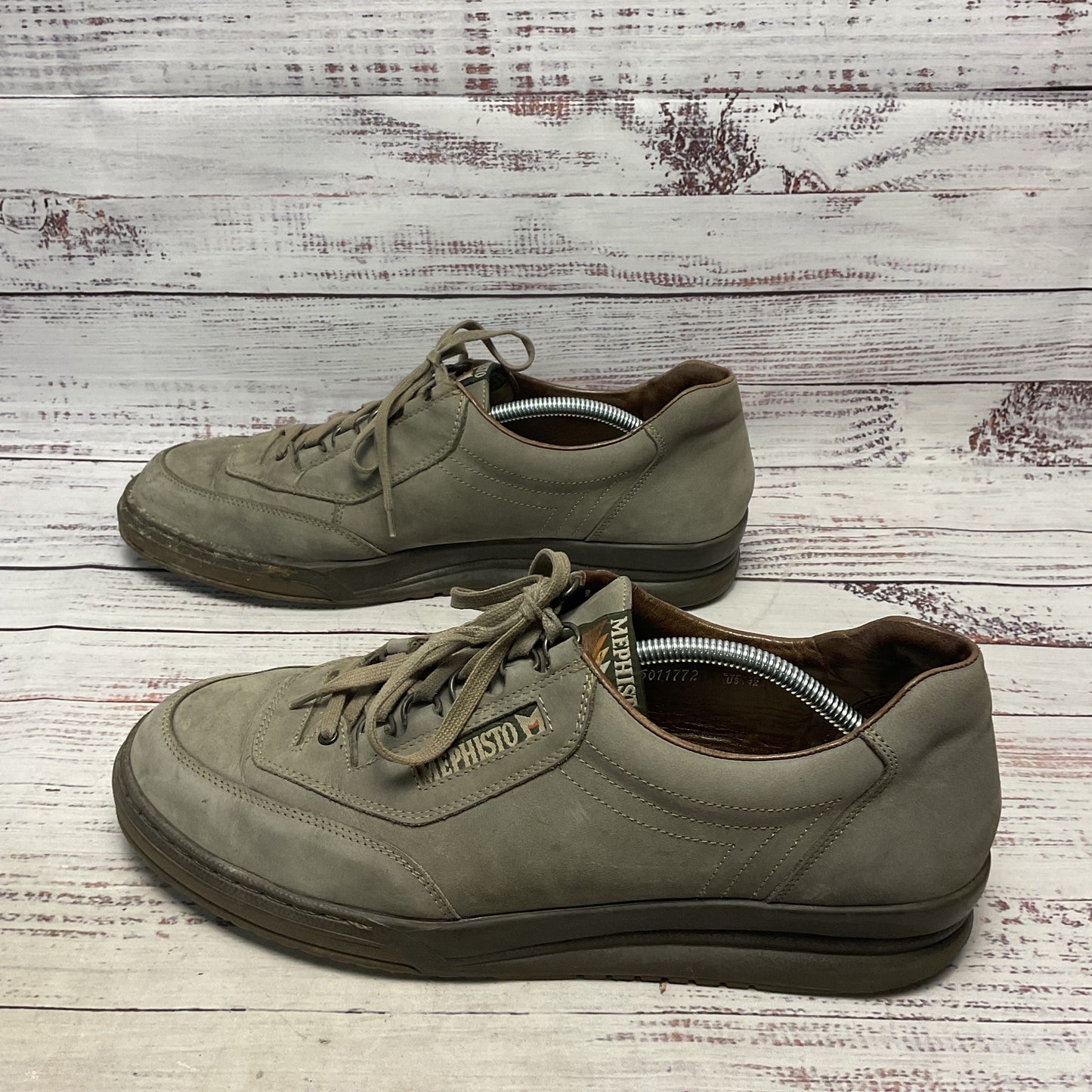 Mephisto Runoff Taupe Leather Sneaker Casual Shoe Men Size 12