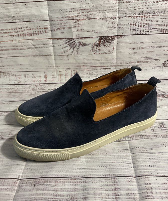 Sid Mashburn Golden Blue Suede Slip On Rubber Sole Boat Shoe Loafers Size 13