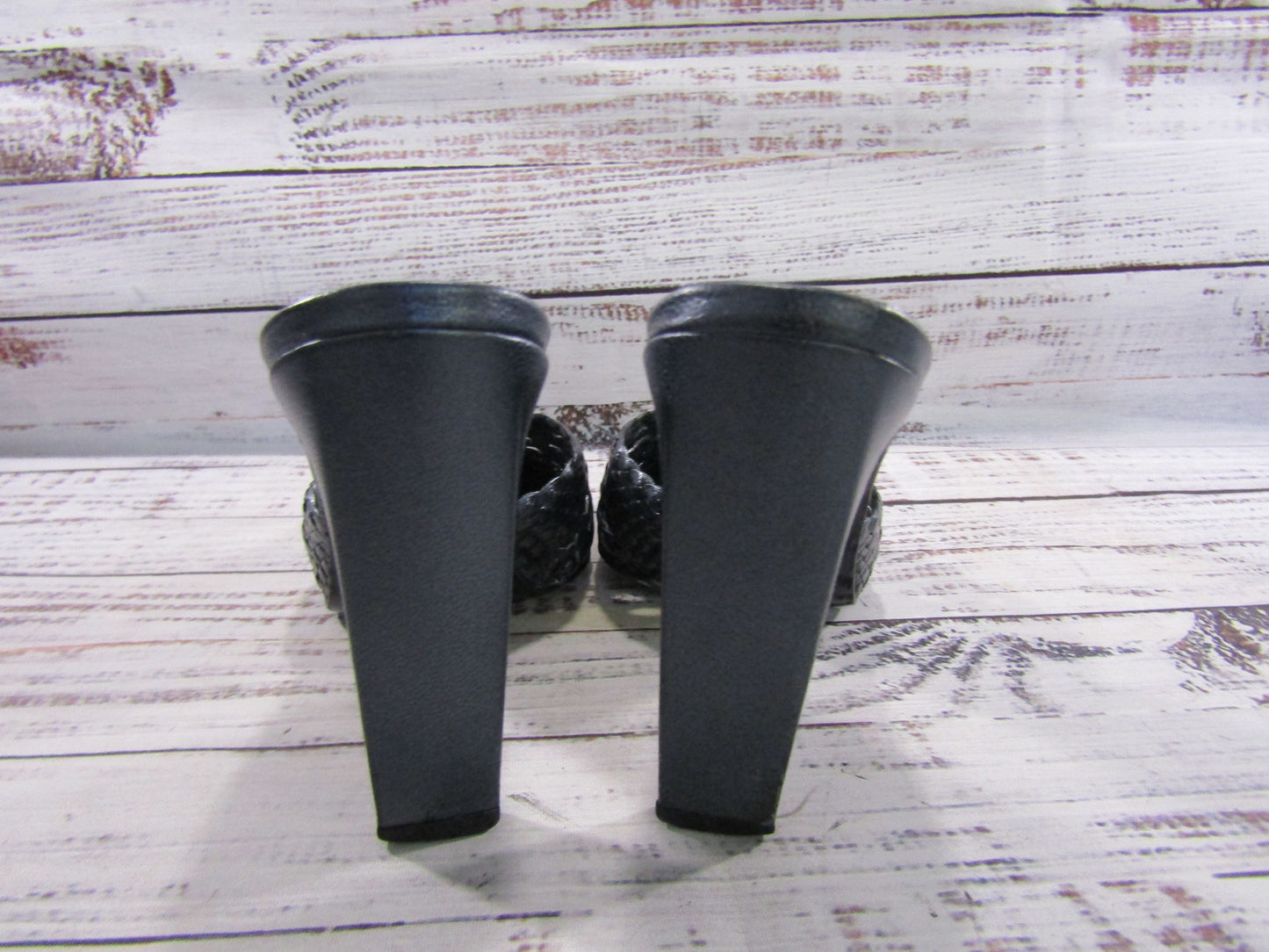 Stephane Kelian Women's Blue Leather Mule Sandals Size 6.5 Made in France