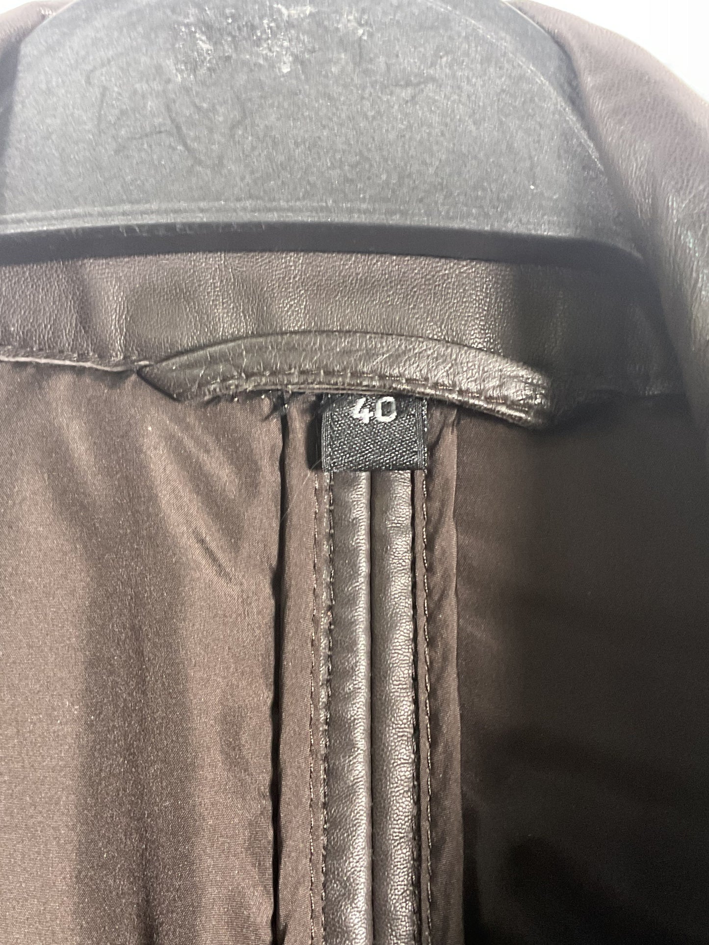 Armani Collezioni Dark Brown Lambskin Jacket - Size 40