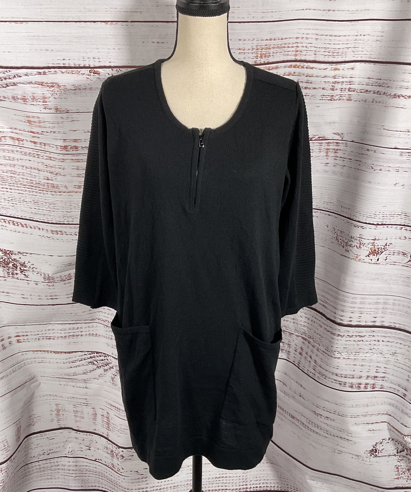 Kenneth Cole Quarter Zip Tunic Black S