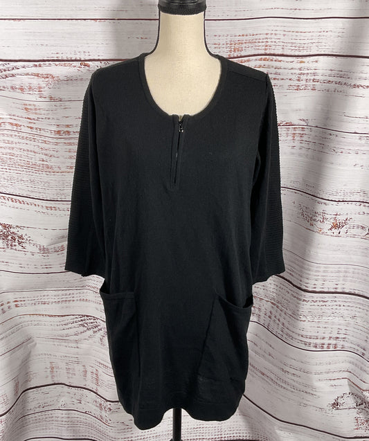 Kenneth Cole Quarter Zip Tunic Black S