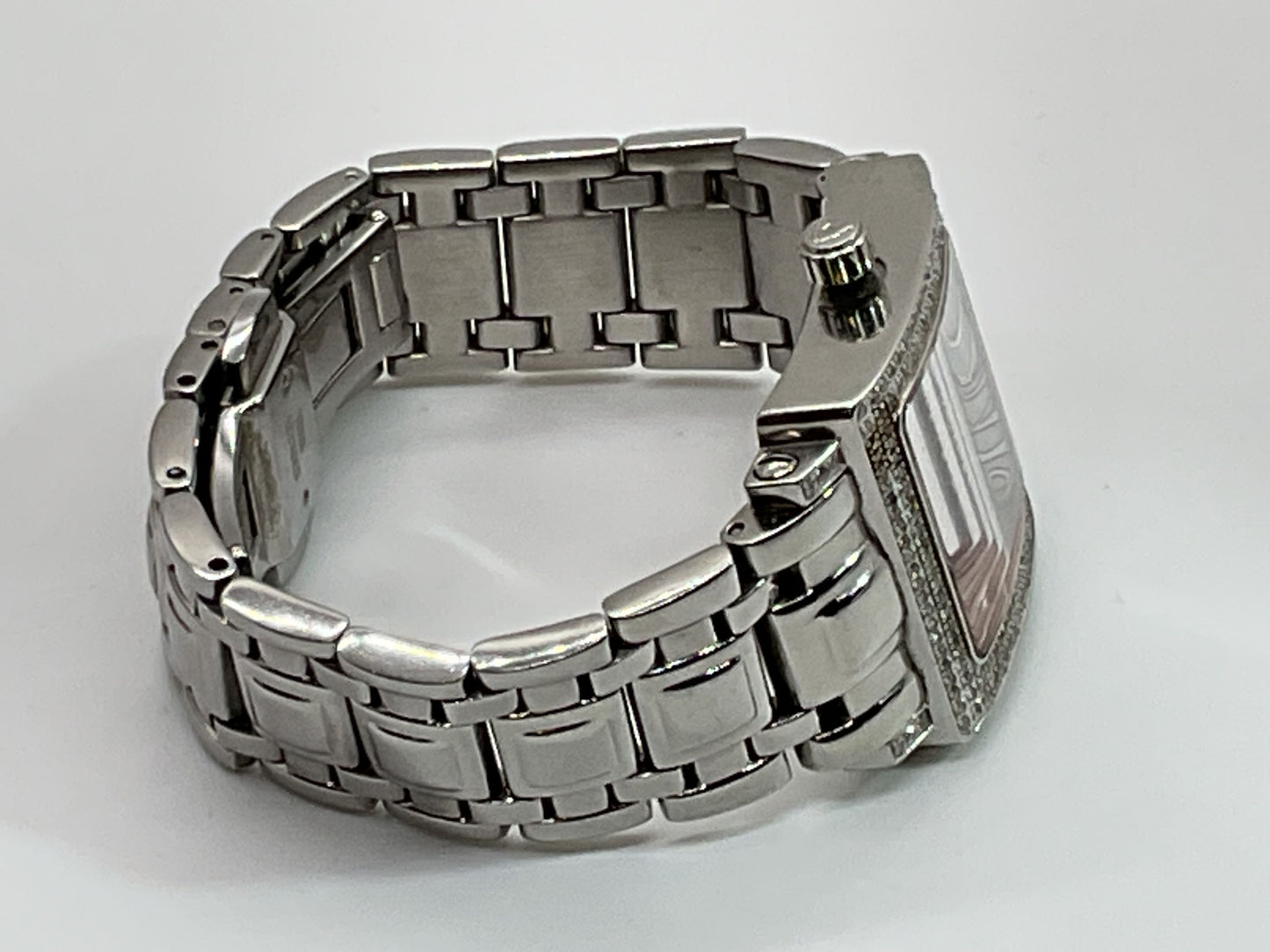 SWISS LEGEND Diamonds Silver Tone Diamond Accent & MOP Women's Watch- 6.25"