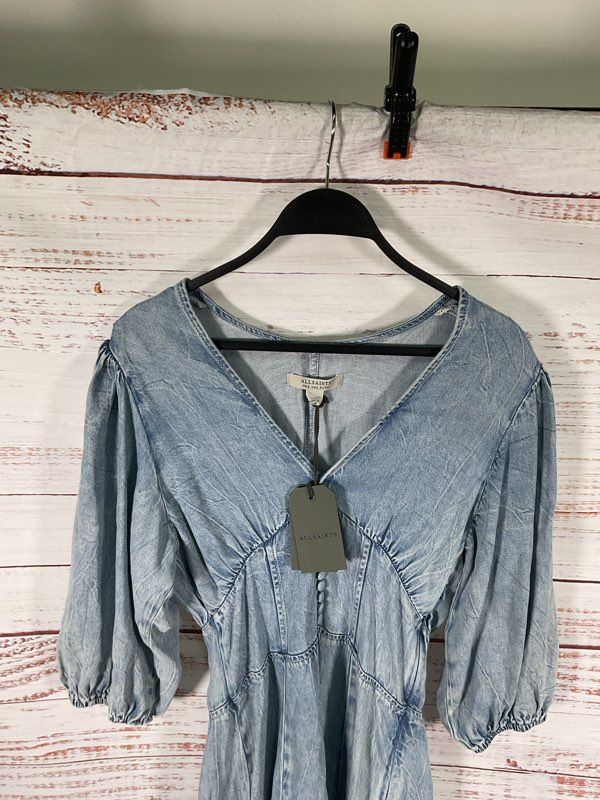 NWT ALLSAINTS Women's Nova Tencel Denim Dress Size 2