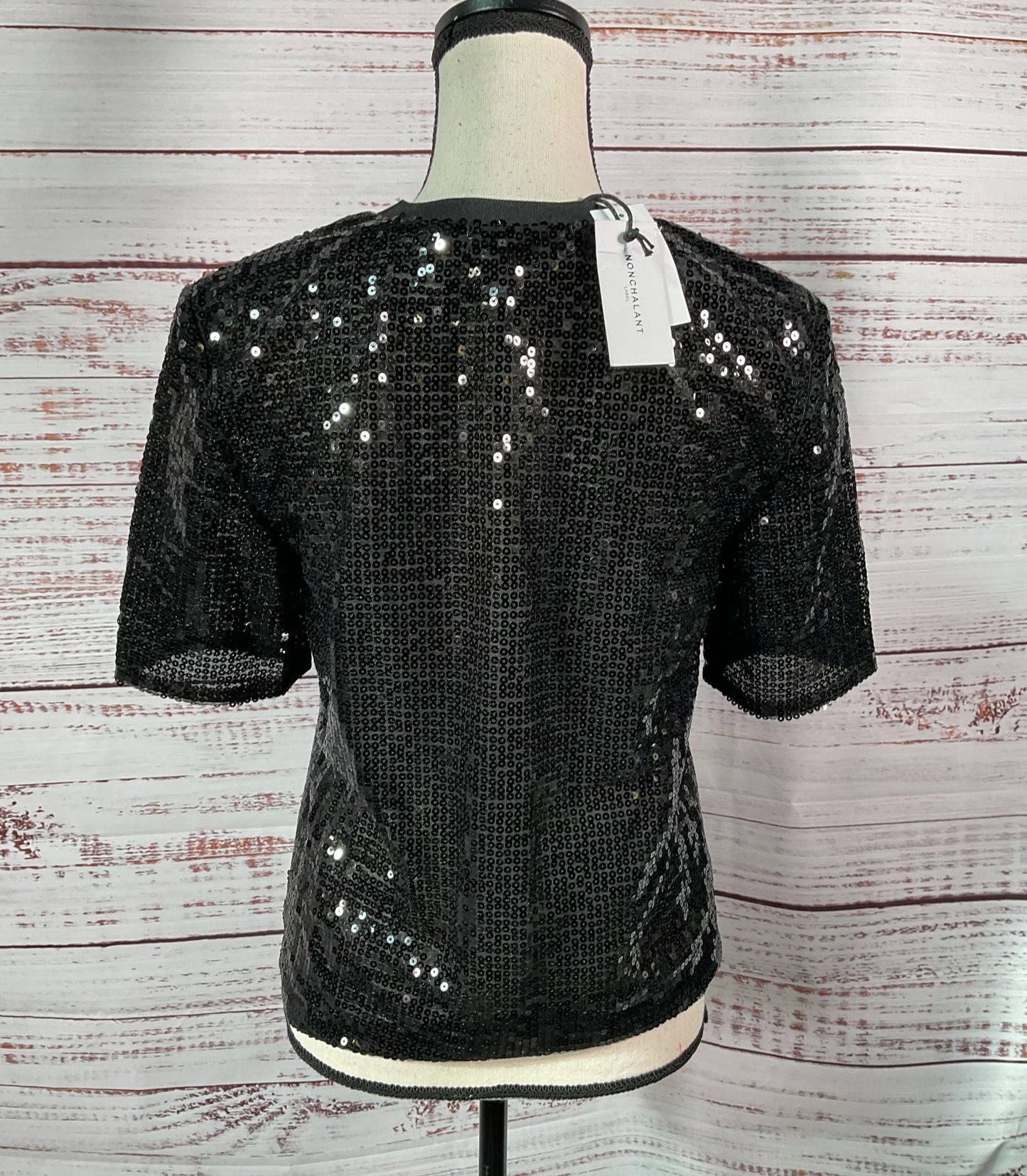Nonchalant Label Grace Sequin T-Shirt Black XS