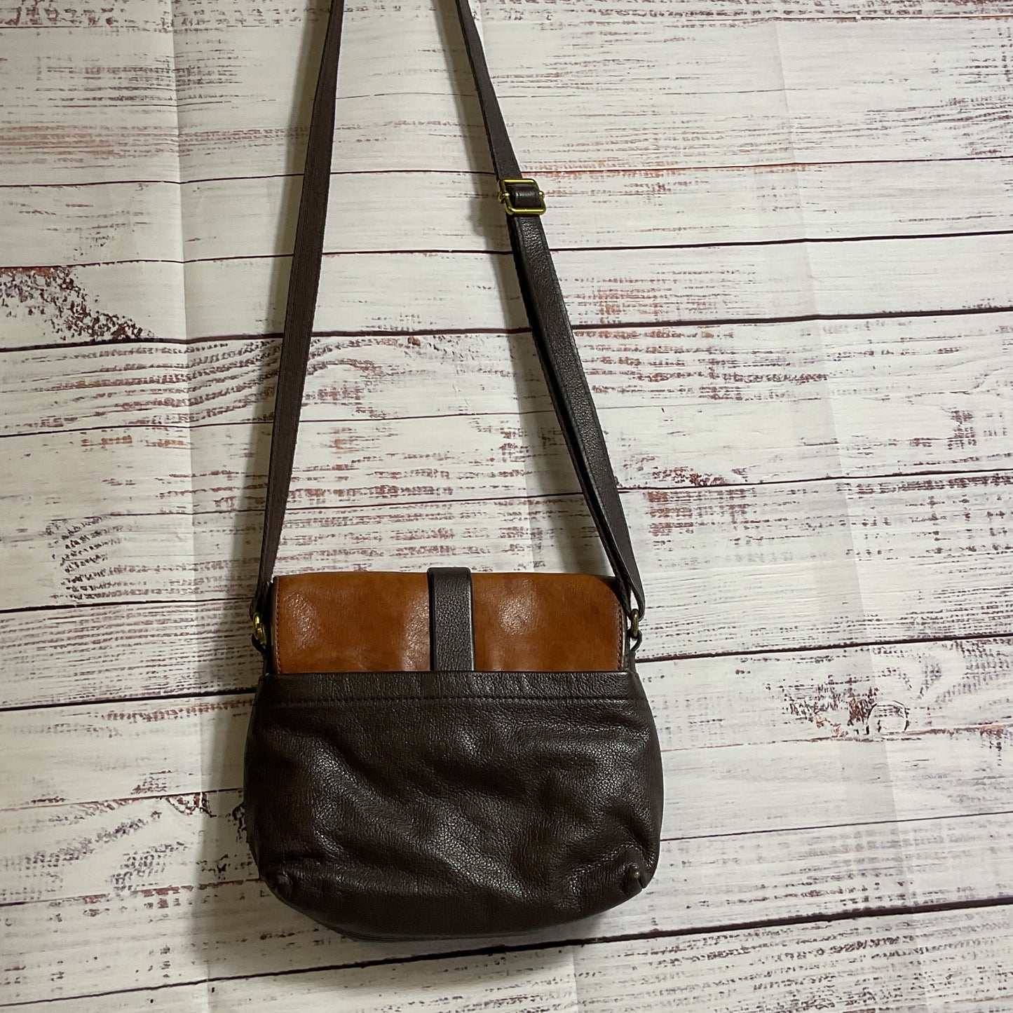 VTG. FOSSIL Colorblock Crossbody Leather Bag