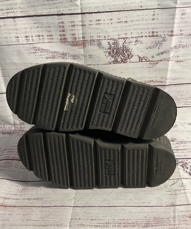 PUMA Fenty By Rihanna Black/White Ankle Strap Creeper Platform Sneakers Size 6