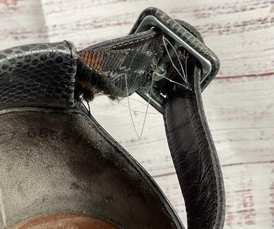 Robert Clergerie Reptile Embossed Dylan Platform Sandal Black 7
