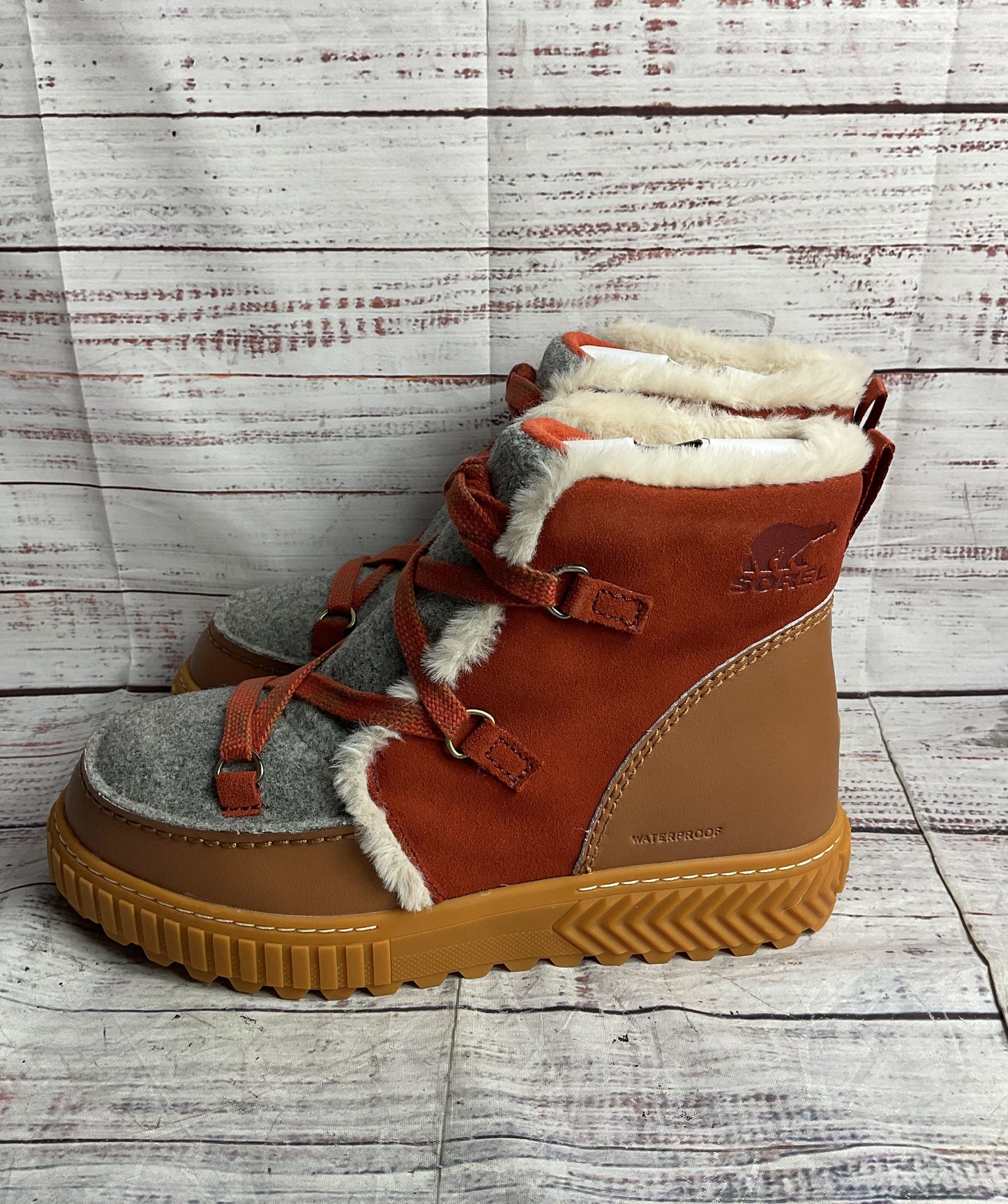 Sorel Ona Ave Alpine Booties Velvet Tan Sanguine 9.5