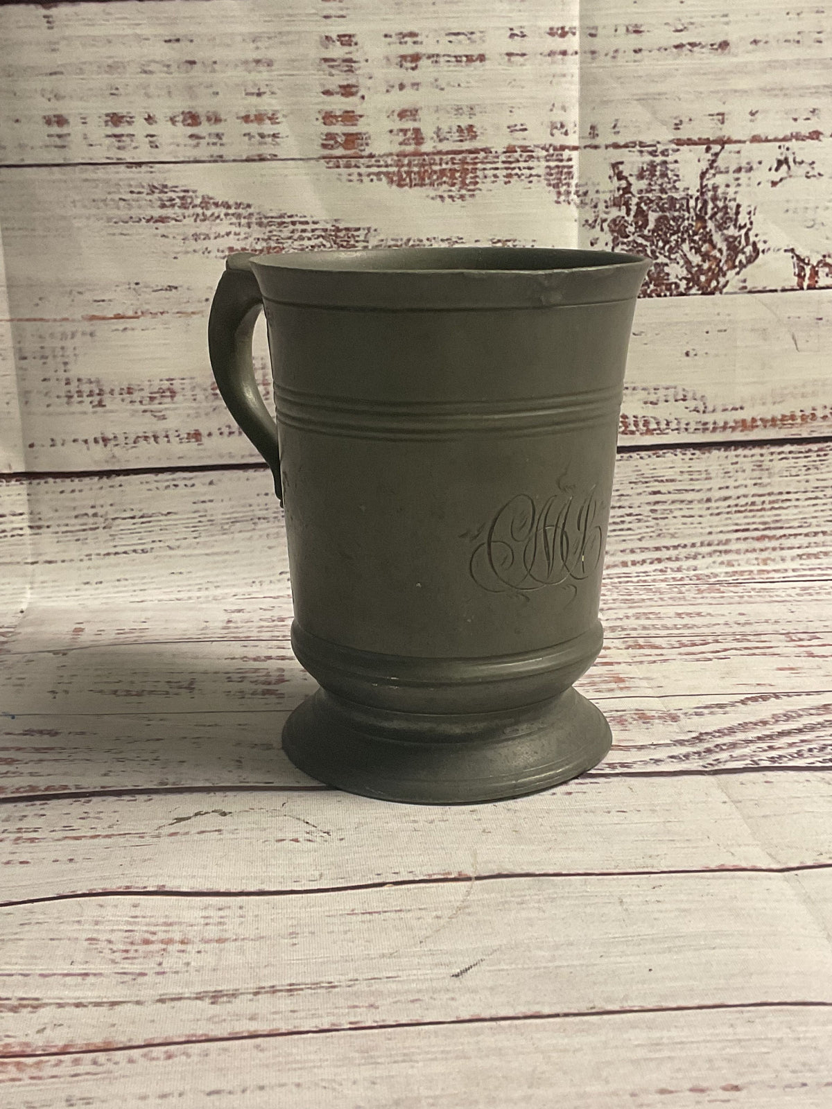 Vintage Pewter Pint Mug Stamped WA Hallmark