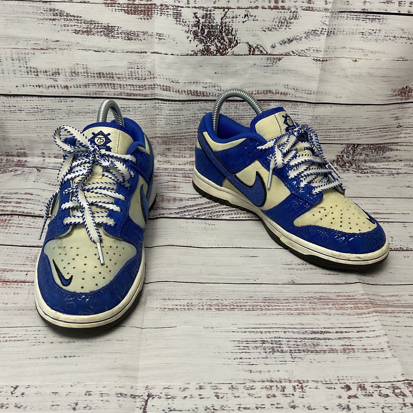 Nike Dunk Low Jackie Robinson Blue Sneaker Shoe Size 4.5Y=4.5M=6W Stained*