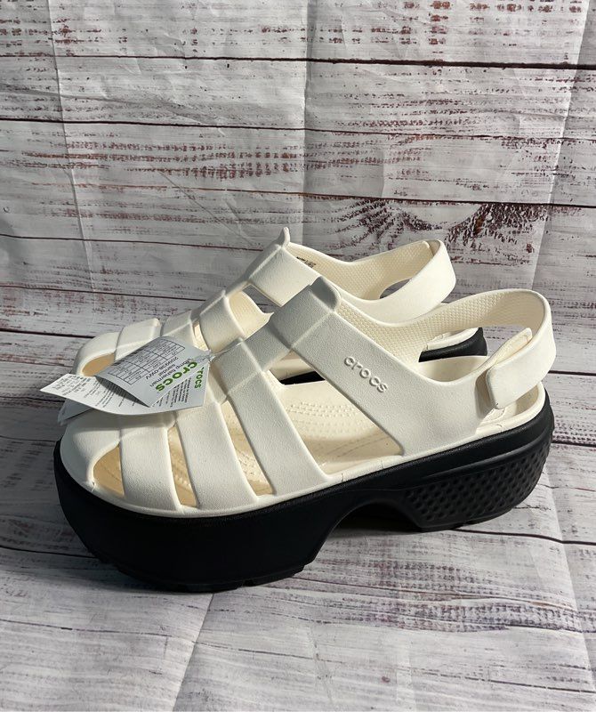 NEW Crocs Stomp Fisherman Sandal White Size 9M 11W
