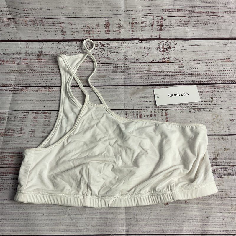 Helmut Lang Optic White Micro Modal Asymmetrical Bra Bralette - Size M