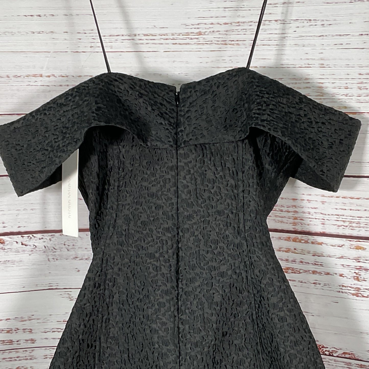 NWT JONATHAN SIMKHAI Women's Black Jacquard Off Shoulder Shorts Romper- SZ 2