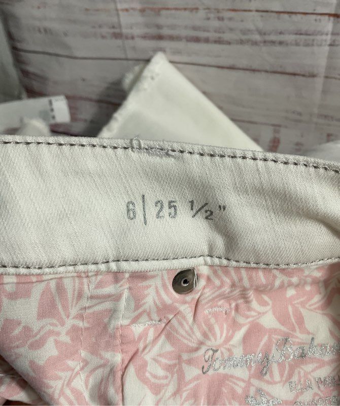 NWT Tommy Bahama Denim Ella Twill High Rise Straight Crop White Jeans 6/ 25.5