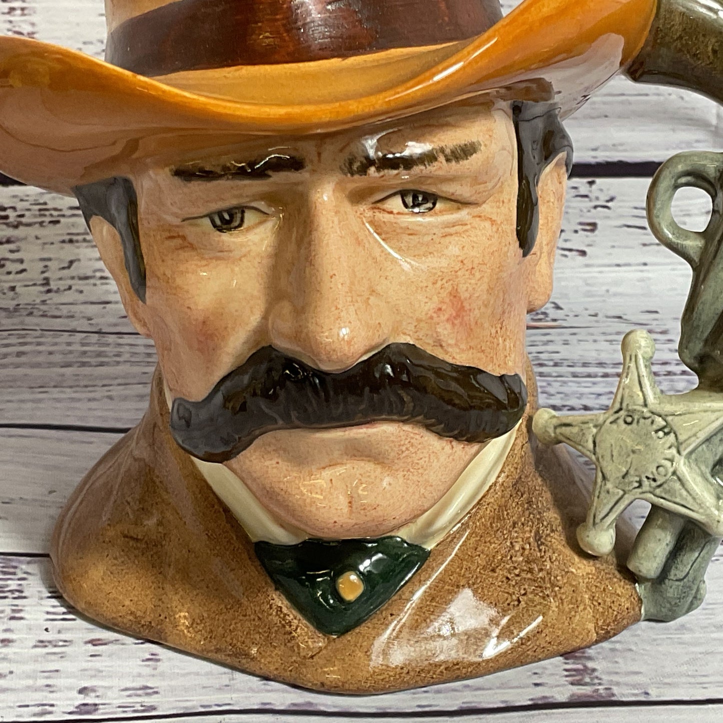 VTG. 1984 ROYAL DOULTON The Wild West Wyatt Earp Mug- 6"