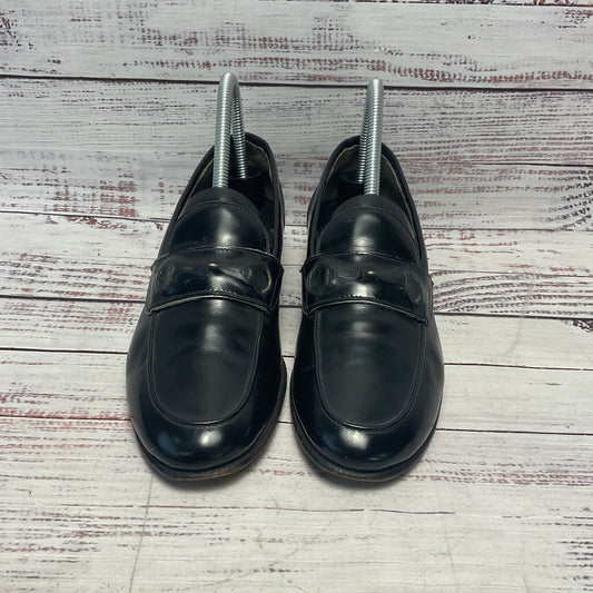 Silvano Sassetti Black Leather Distressed Horsebit Loafer Shoe Women Size 6.5