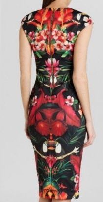 TED BAKER Women's Bismii Toucan Sheath Midi Dress- SZ 2