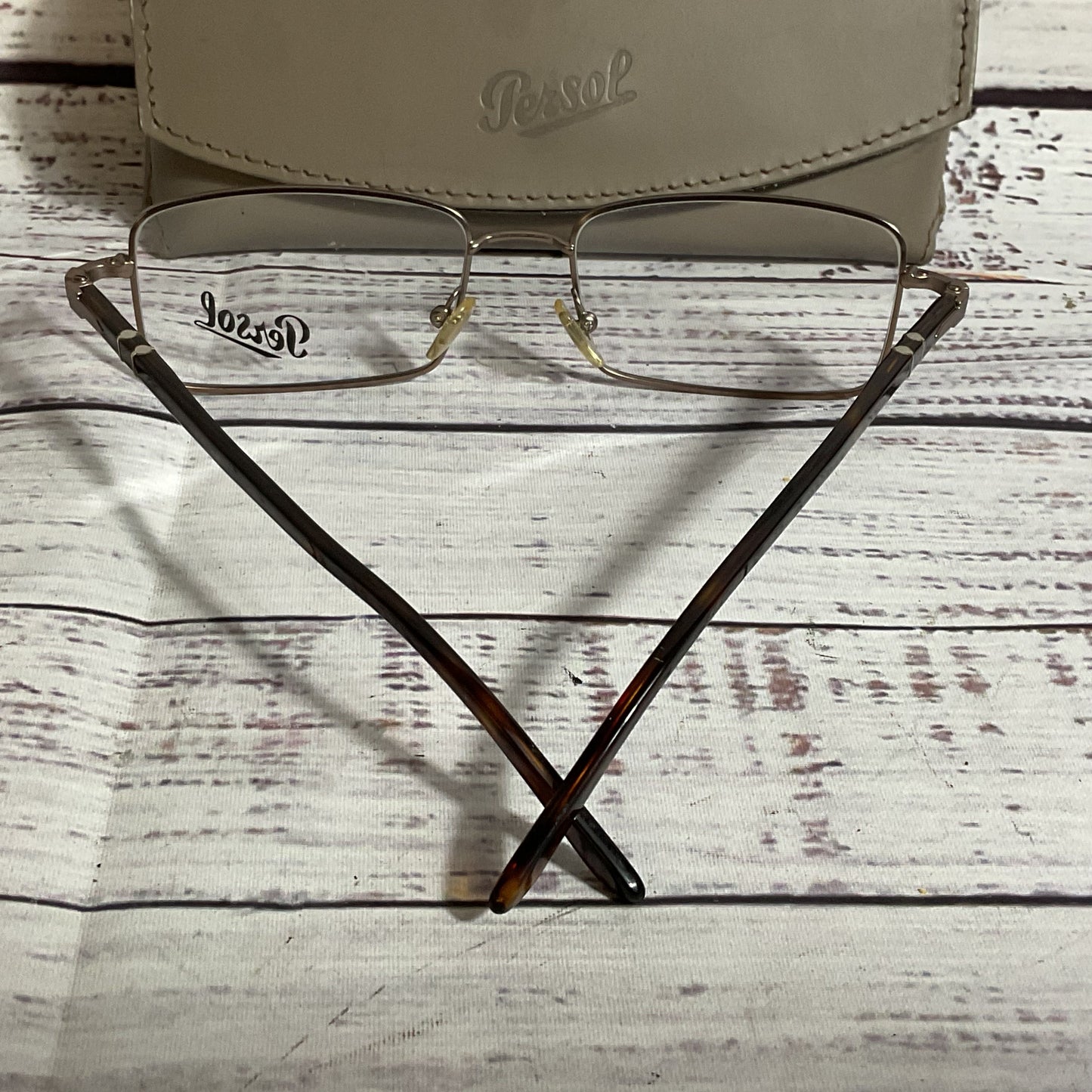 NWOT PERSOL 2392-V Men's Brown Eyeglasses with Case- 54[ ]17 140 (FRAMES ONLY)