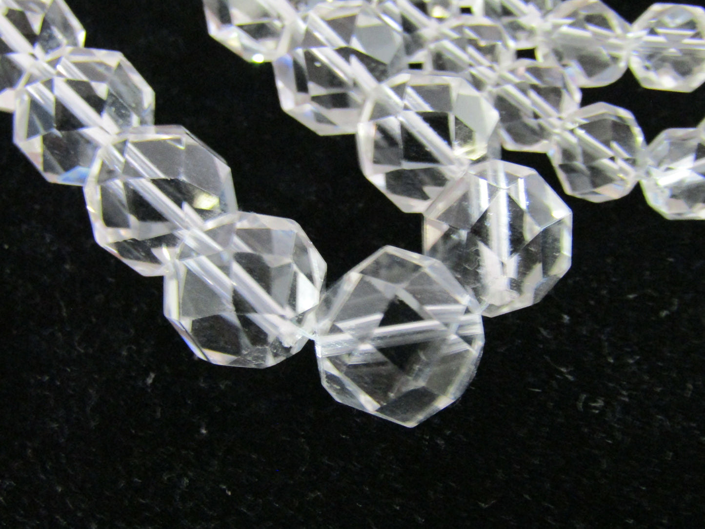34 3/4" Graduated Faceted Crystal Necklace With Sterling Silver Clasp