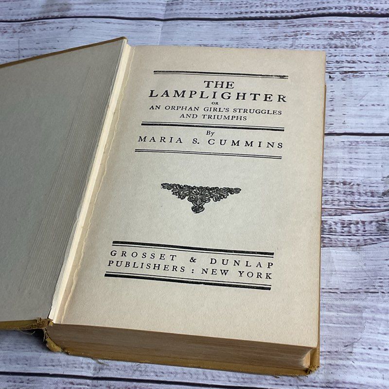 The Lamplighter Maria S Cummins Hardcover Vintage Book