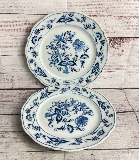 Blue Danube Vintage Blue Onion Set of 3 Plates Multicolor