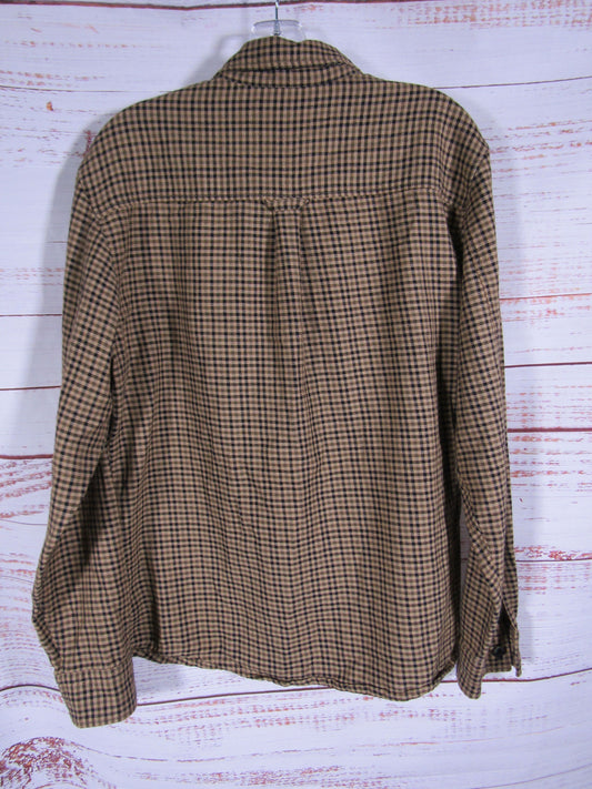 Rodd & Gunn Linfield Men's Brown Long Sleeve Houndstooth Shirt Size M