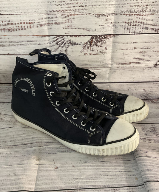 Karl Lagerfeld Paris Canvas High Top Sneakers Black 10