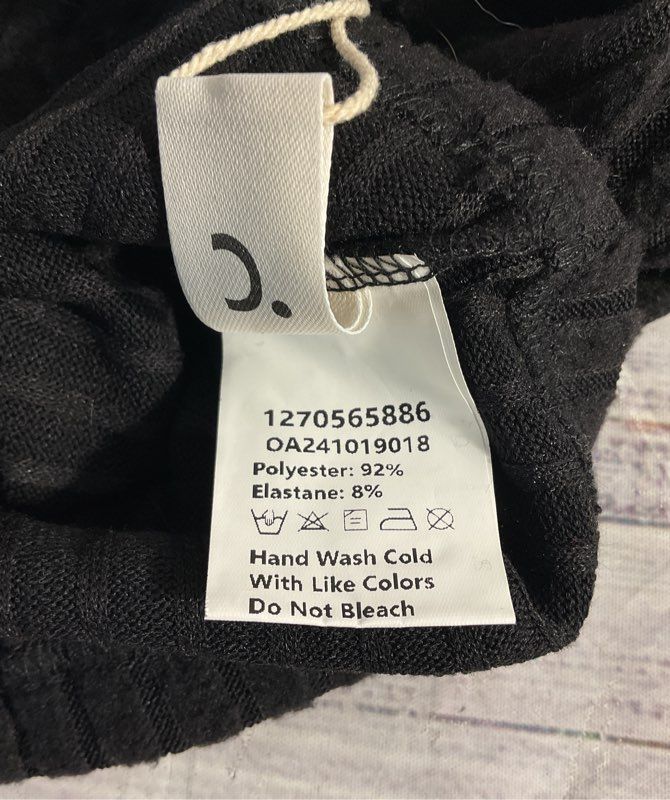 NWT Women's Ribbed Black Long Sleeve Top Size S