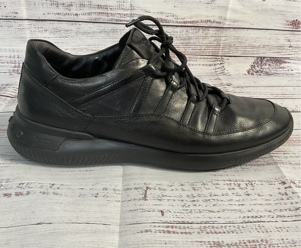 Tod's Black Leather Lace Up Sneakers - Men's Size 10 1/2