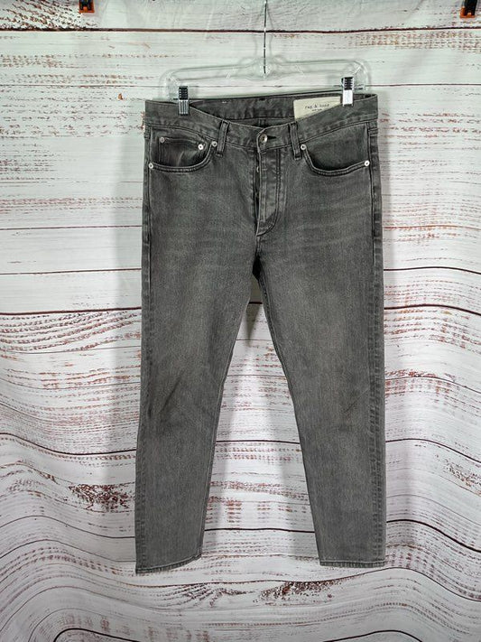 Rag & Bone Jeans Men's 31x30 Gray Fit 2 Slim Cotton Blend