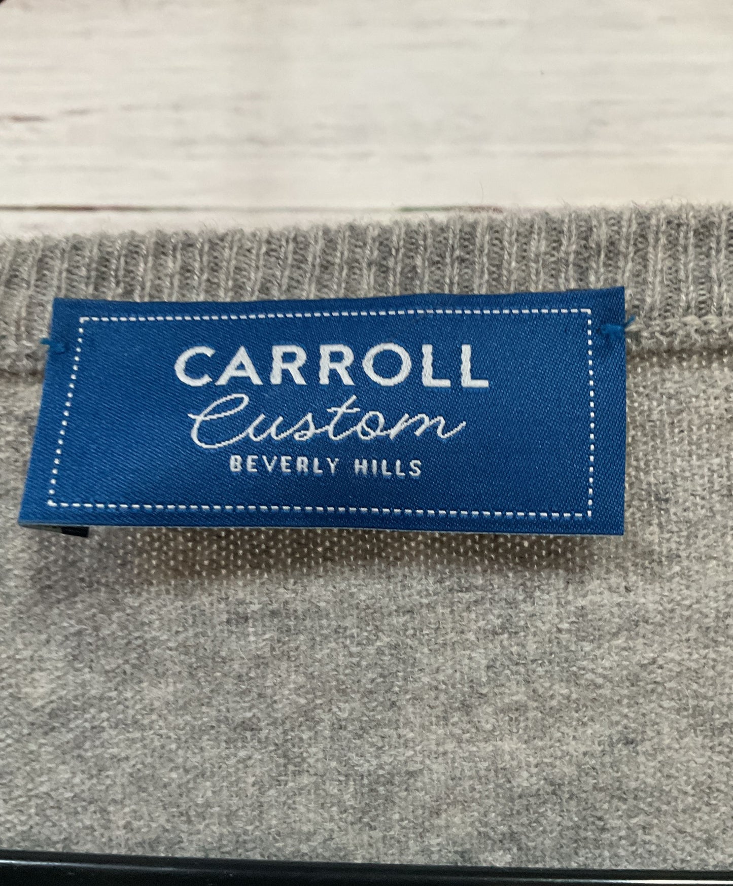 Carroll Custom Men's Gray Cashmere V-Neck Sweater Size XXL Made in Italy