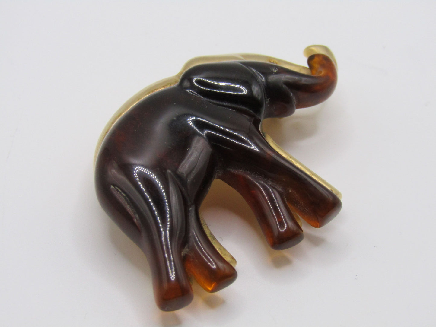 Liz Claiborne Gold Plated Resin Elephant Brooch Pin